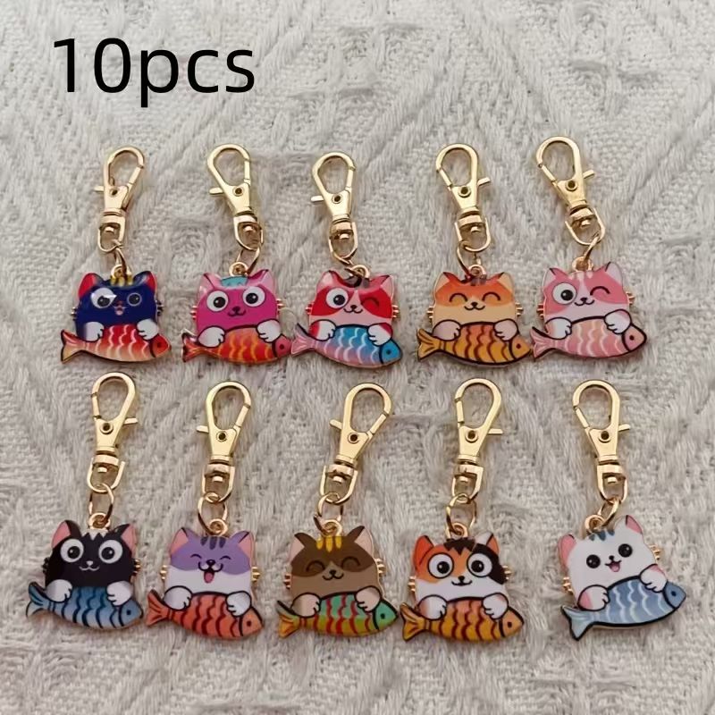 10pcs alloy printed cat keycha - огляд і ціна Packaging